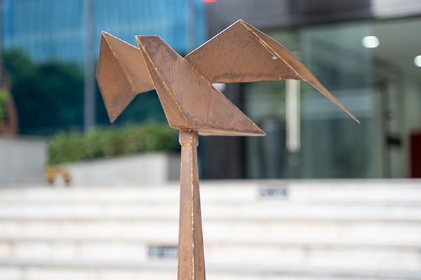 Corten Steel Bird Sculpture For Courtyard